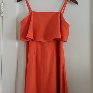 Ann Taylor Tier Ruffle Front Linen Maxi Dress